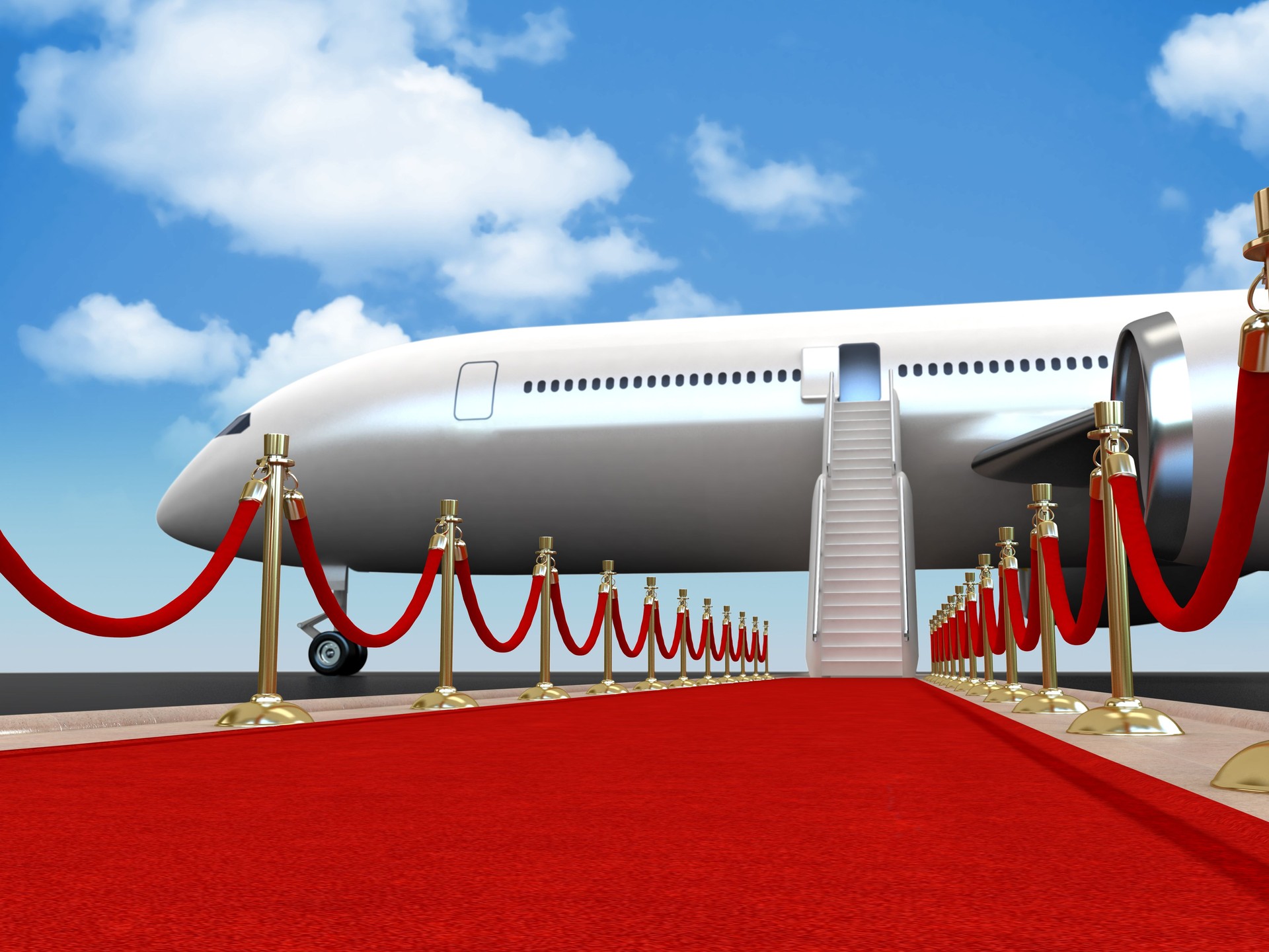 Red carpet for the guest